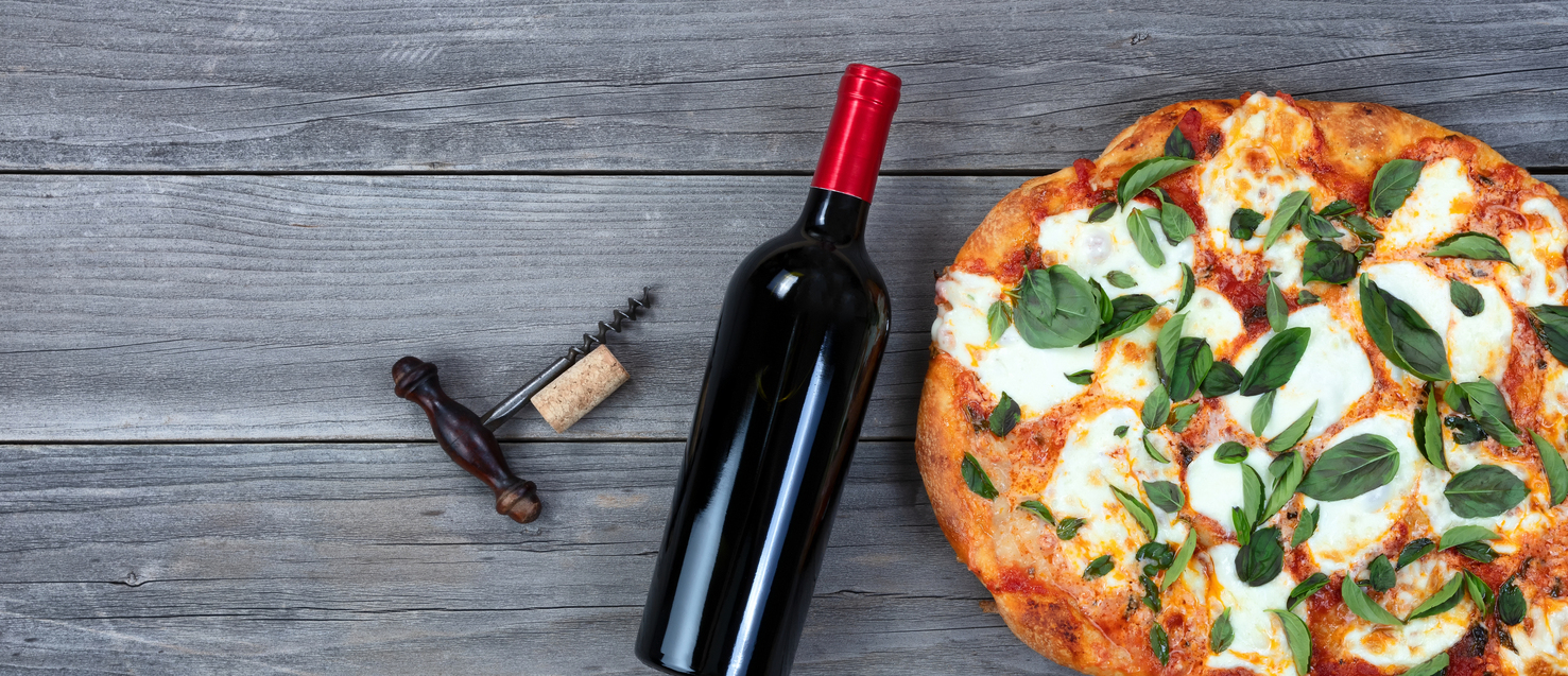 pizza and wine