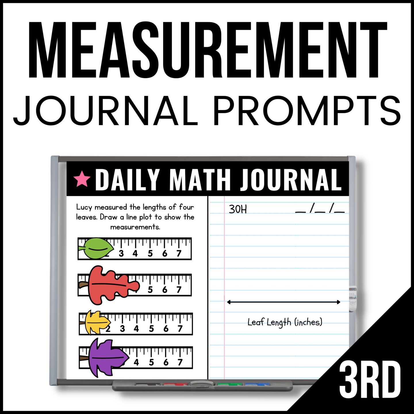 3rd Grade Measurement & Data Math Journal Prompts - Measurement Word ...