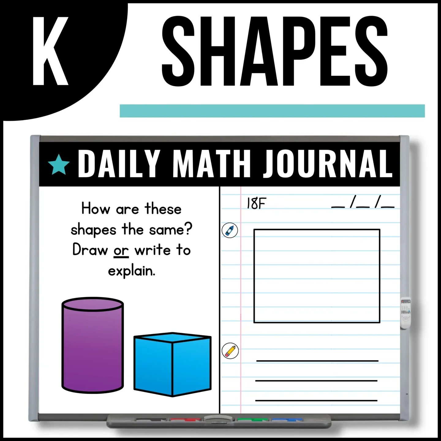 Shape Journal Kindergarten Shapes Math Journal Prompts - Identify 2D or 3D Shapes ...