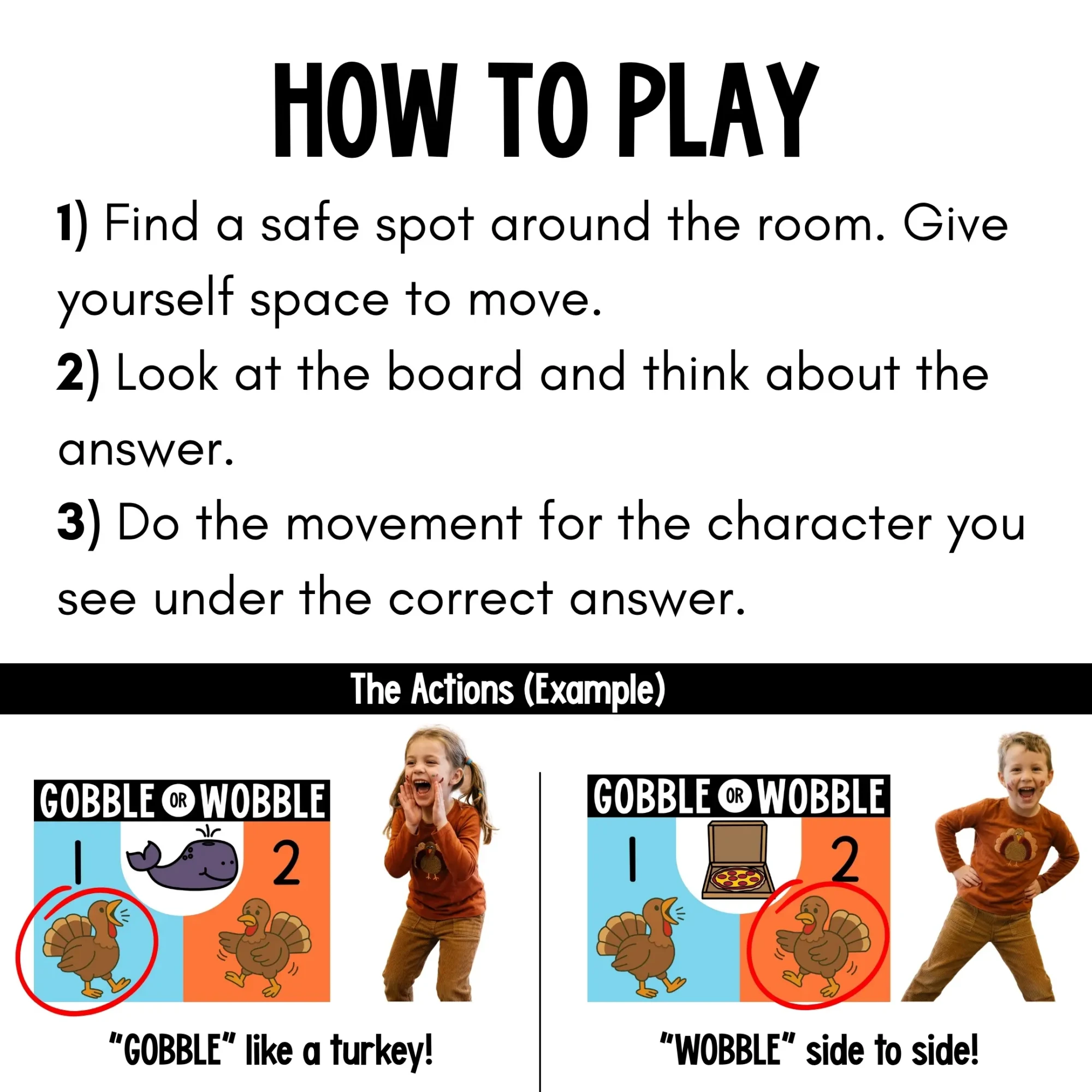 Thanksgiving Kindergarten Literacy Game for Movement - Counting Syllables Thanksgiving Kindergarten Literacy Game for Movement - Counting Syllables