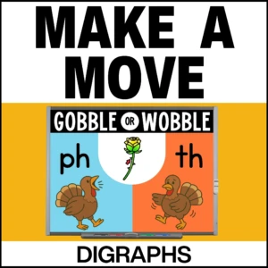 Thanksgiving 1st Grade Literacy Game for Movement - 1st Grade Digraphs Game