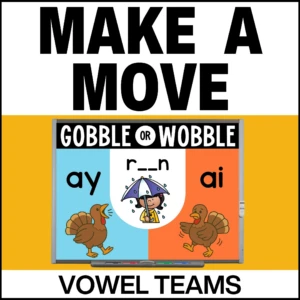 Thanksgiving 2nd Grade ELA Game for Movement - Vowel Teams Game
