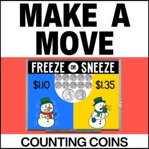 Winter 2nd Grade Money Game for Movement - Counting Coins Game