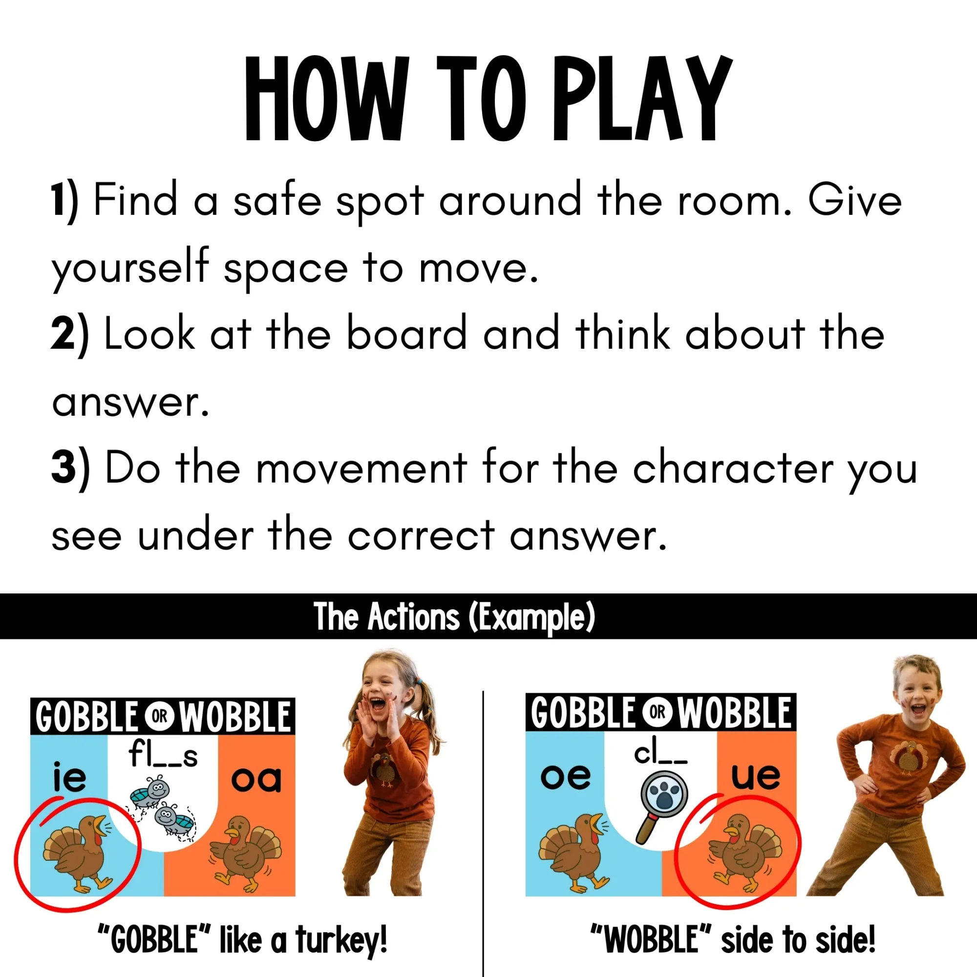 Thanksgiving 2nd Grade ELA Game for Movement - Vowel Teams Game Thanksgiving 2nd Grade ELA Game for Movement - Vowel Teams Game