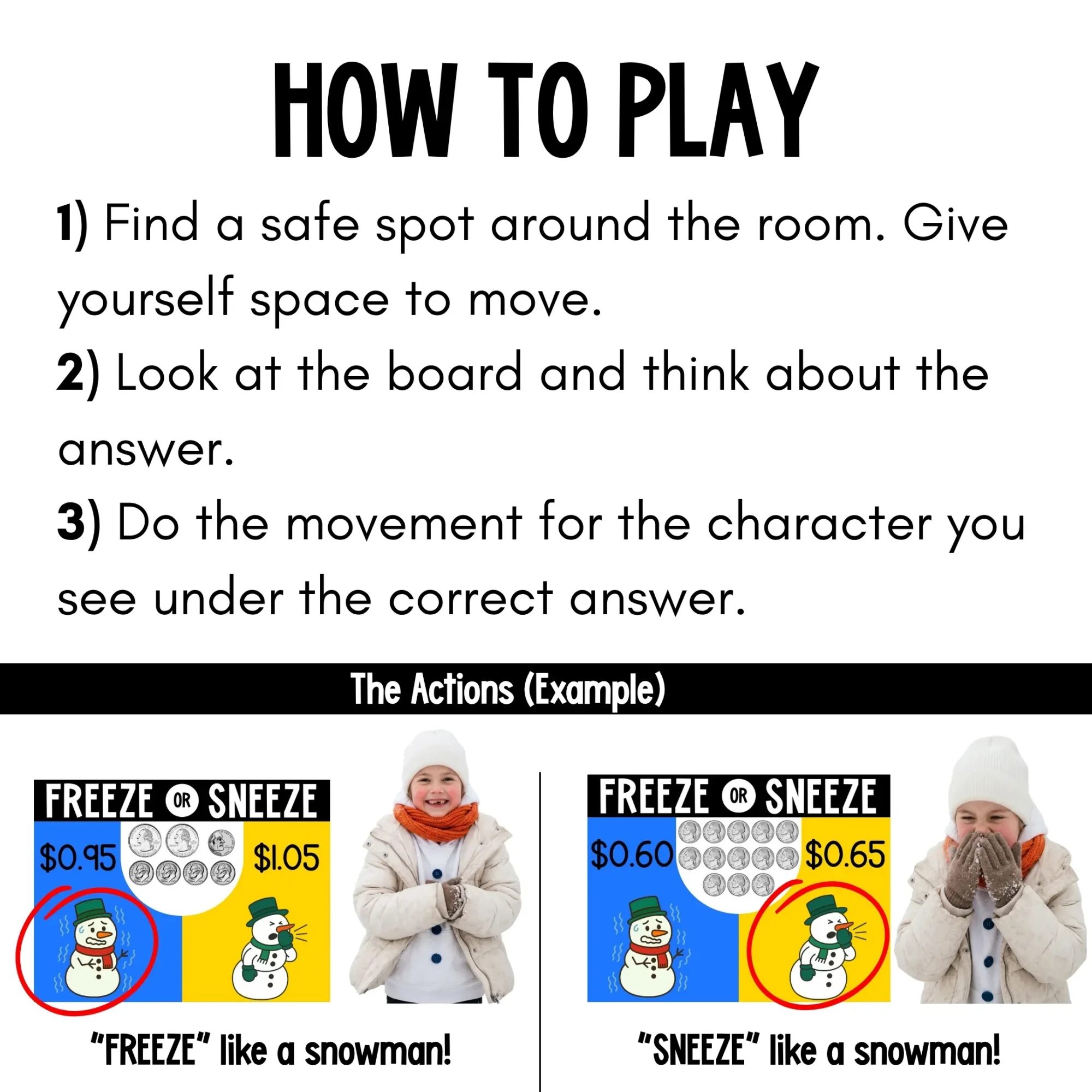 Winter 2nd Grade Money Game for Movement - Counting Coins Game Winter 2nd Grade Money Game for Movement - Counting Coins Game