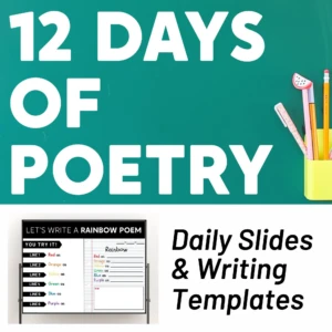 12 Days of Poetry Writing Prompts, Templates & Daily Poetry Journal