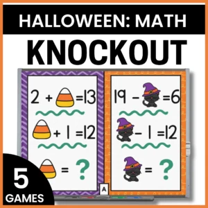 No Prep Halloween Math Games - Adding & Subtracting Within 100 - Rounding